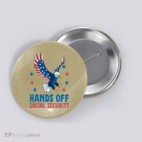 Hands Off Social Security USA Flag Eagle For Women Button thumb 0