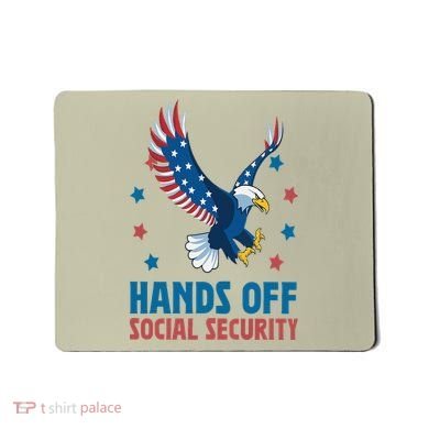 Hands Off Social Security USA Flag Eagle For Women Mousepad