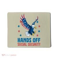 Hands Off Social Security USA Flag Eagle For Women Mousepad thumb 0