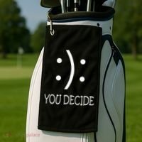 Happy Or Sad You Decide Smile Frown Golf Towel thumb 2