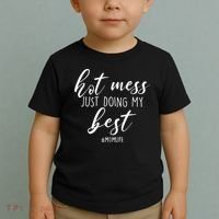 Hot Mess Just Doing My Best #MomLife Mother's Day Toddler T-Shirt thumb 2