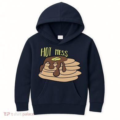 Hot Mess Pancakes Kids Hoodie