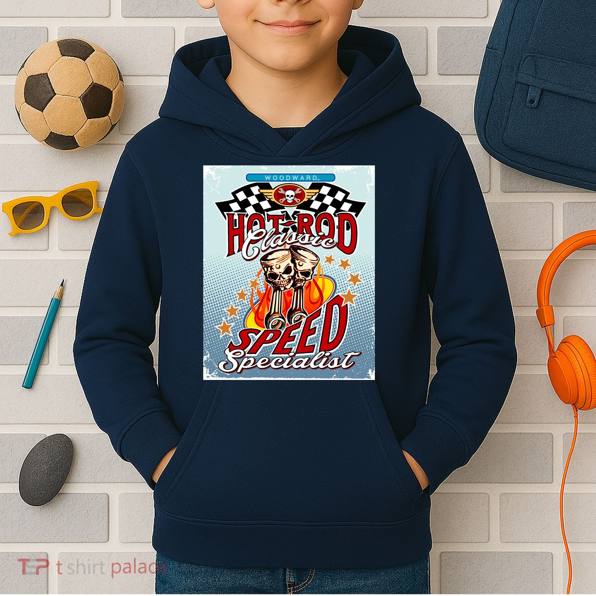 Hot Rod Classic Speed Specialist Woodward Ave Kids Hoodie