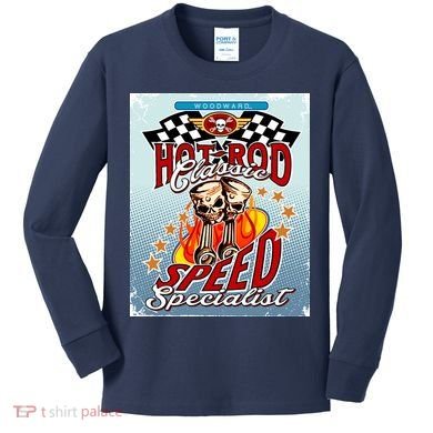 Hot Rod Classic Speed Specialist Woodward Ave Kids Long Sleeve Shirt