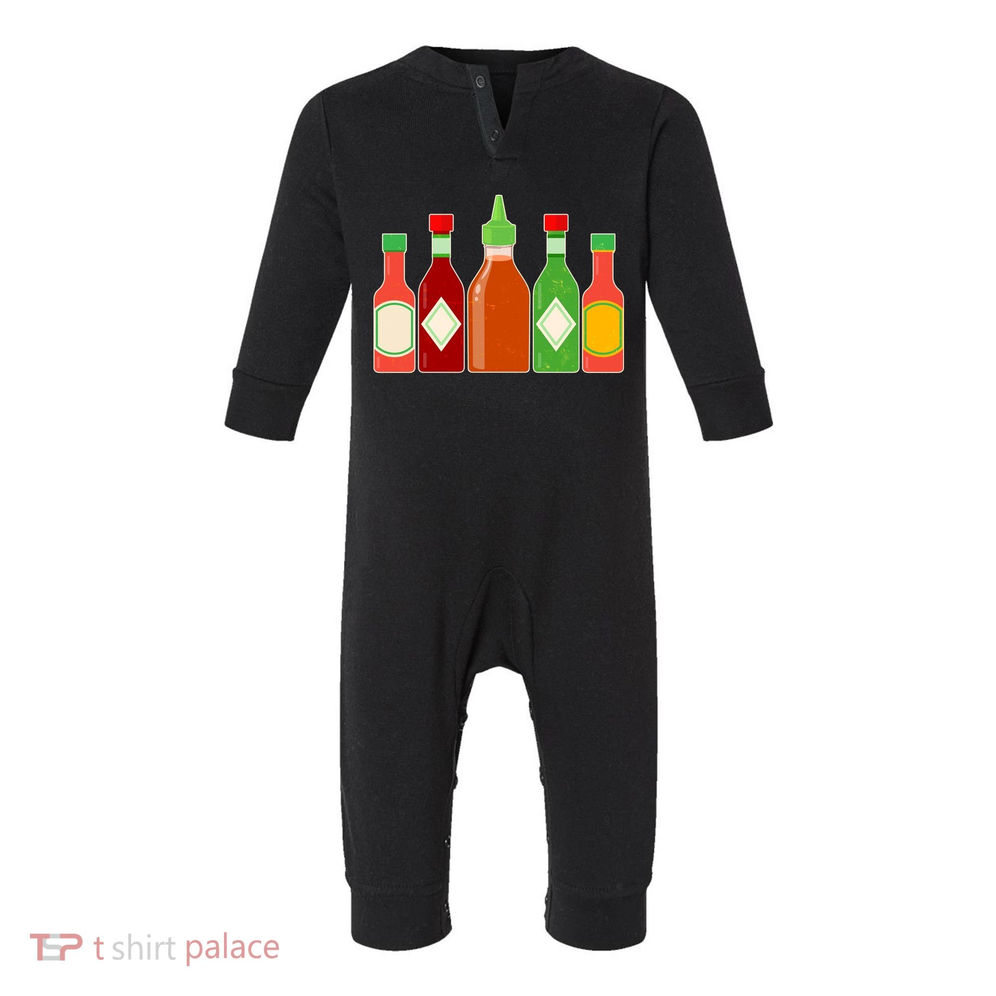 Hot Sauce Bottle Collection Infant Fleece One Piece