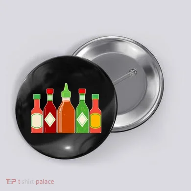 Hot Sauce Bottle Collection Button