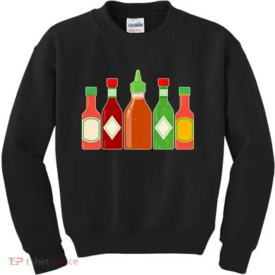 Hot Sauce Bottle Collection Kids Sweatshirt
