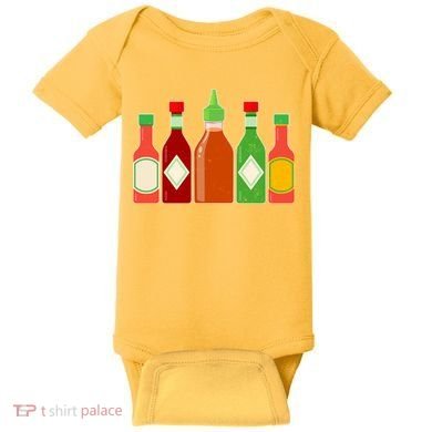 Hot Sauce Bottle Collection Baby Bodysuit