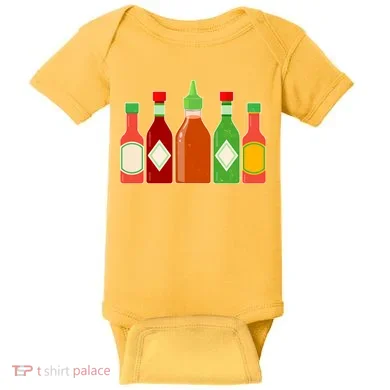 Hot Sauce Bottle Collection Baby Bodysuit