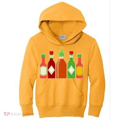Hot Sauce Bottle Collection Kids Hoodie