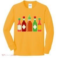 Hot Sauce Bottle Collection Kids Long Sleeve Shirt thumb 0