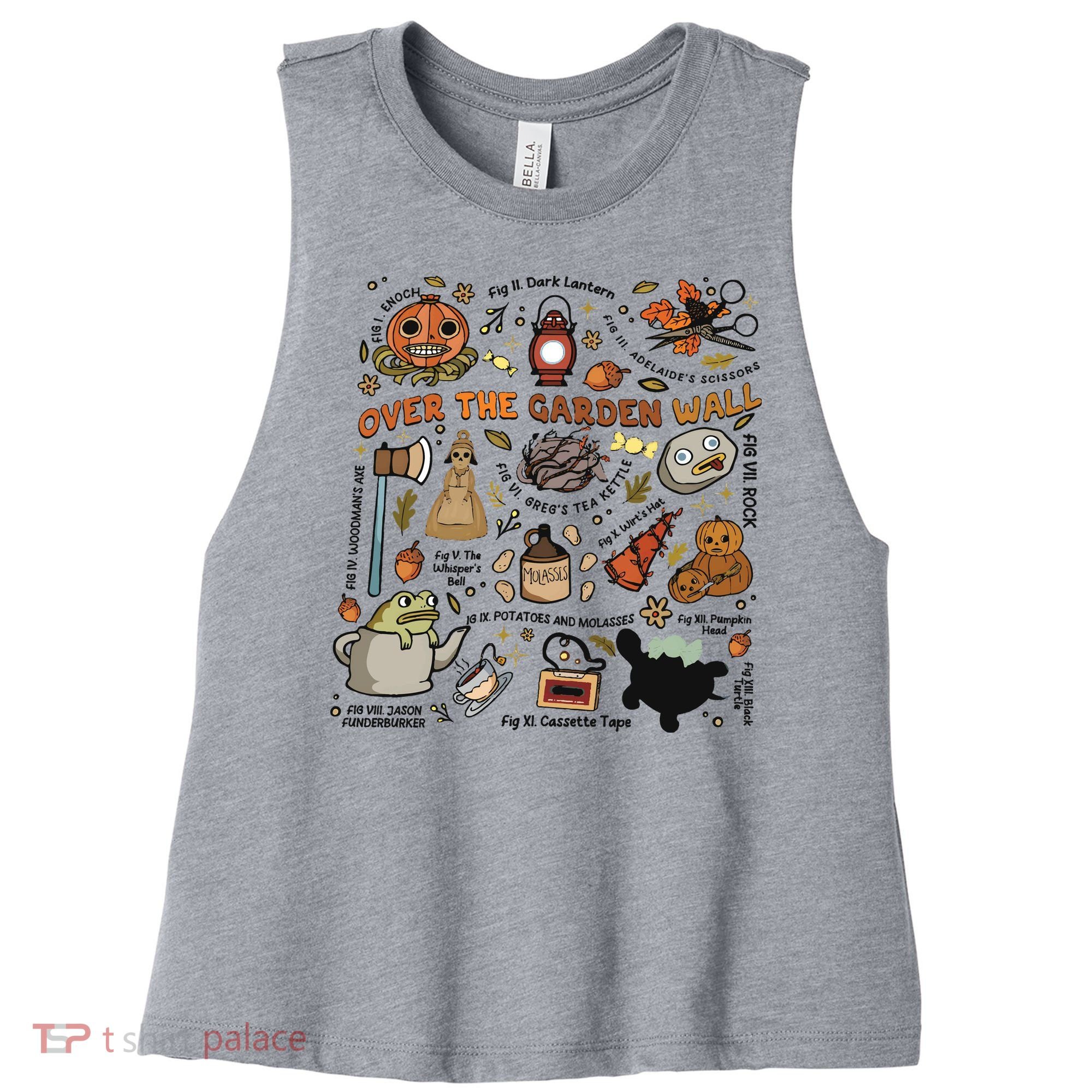Halloween Over The Garden Wall Pumpkin Women's Racerback Cropped Tank