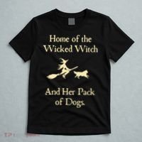 Home Of The Wicked Witch And Her Pack Of Dog Funny Halloween. T-Shirt thumb 5