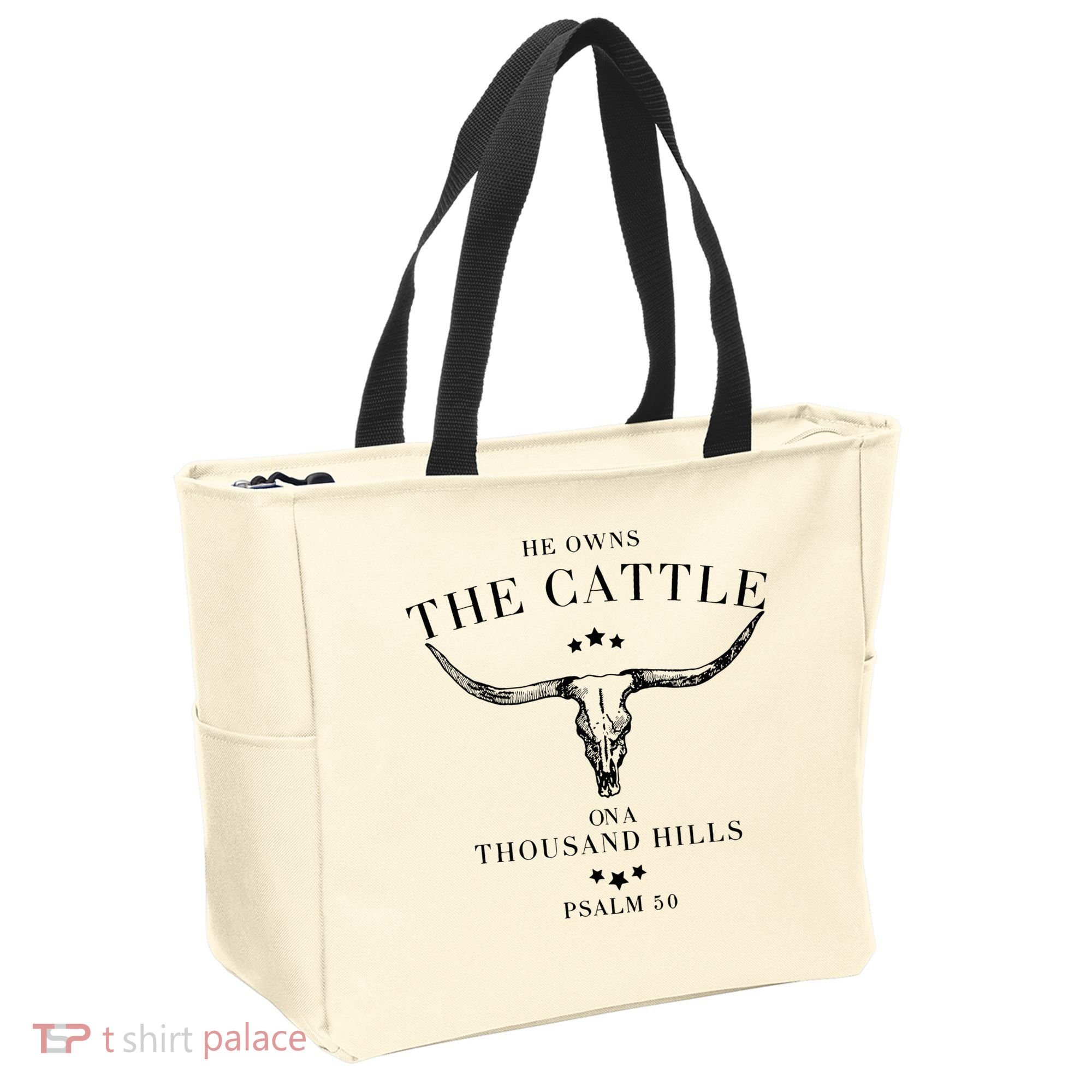 He Owns The Cattle On A Thousand Hills Tote Bag