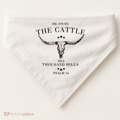He Owns The Cattle On A Thousand Hills USA-Made Doggie Bandana