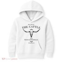 He Owns The Cattle On A Thousand Hills Kids Hoodie thumb 0