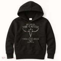 He Owns The Cattle On A Thousand Hills Psalm 50 Kids Hoodie thumb 0