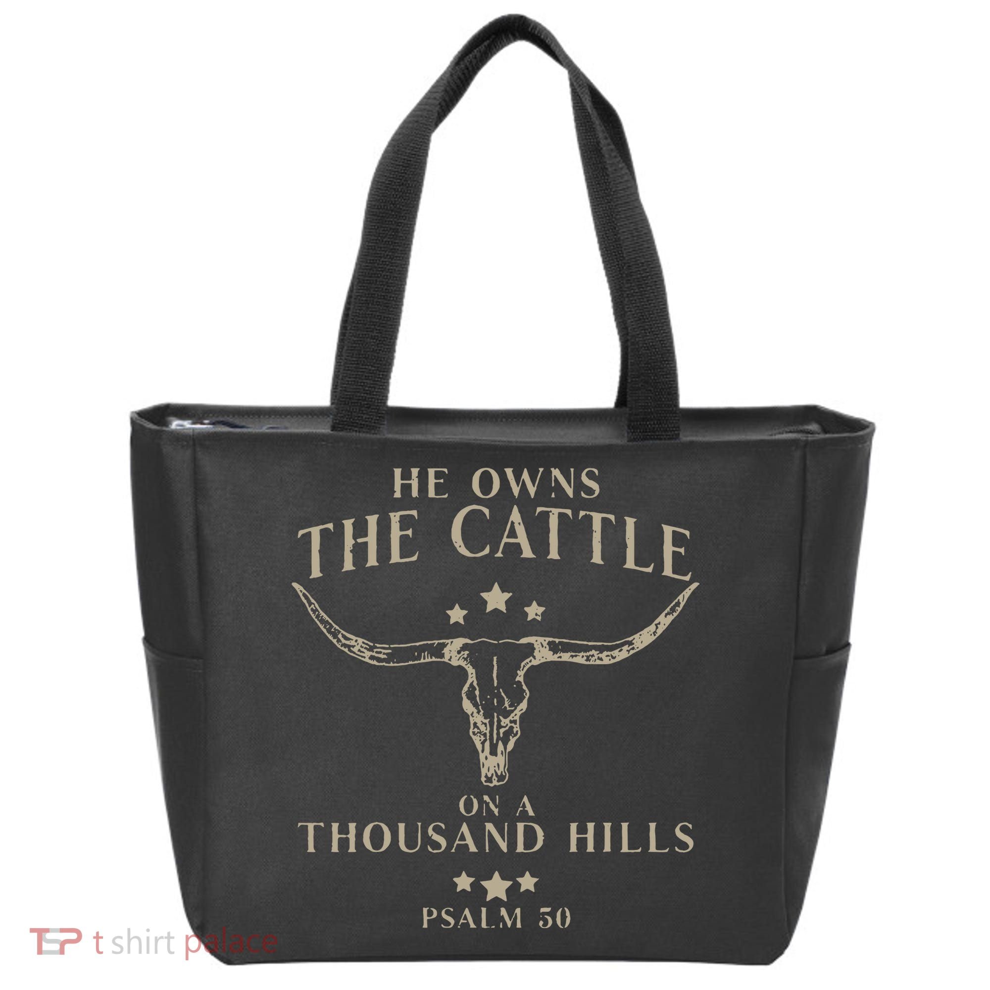He Owns The Cattle On A Thousand Hills Psalm 50 Tote Bag