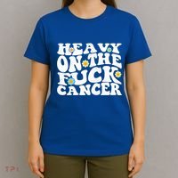 Heavy On The Fuck Cancer Groovy Struckout Cancer Awareness Gift T-Shirt thumb 4