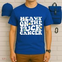 Heavy On The Fuck Cancer Groovy Struckout Cancer Awareness Gift T-Shirt thumb 6