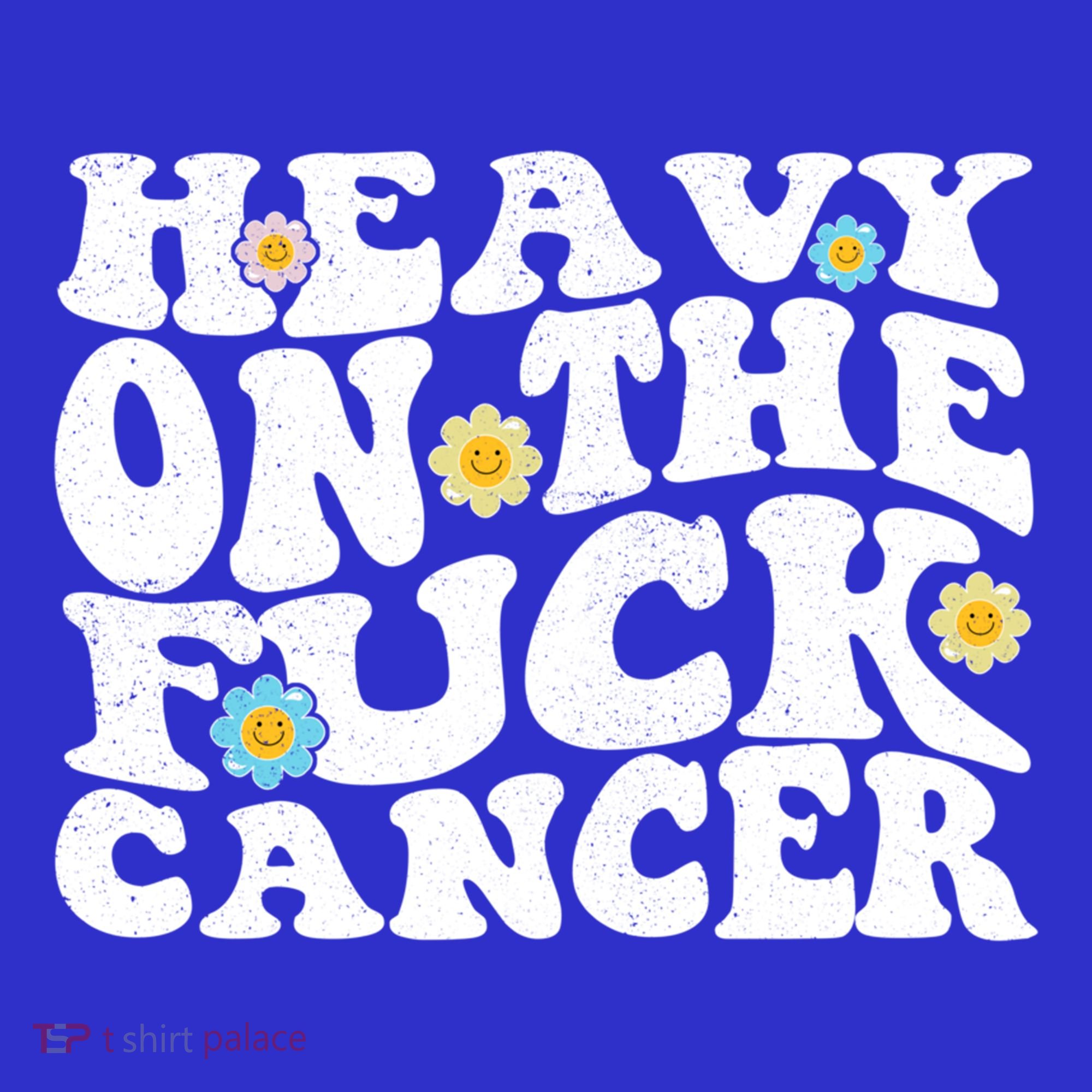 Heavy On The Fuck Cancer Groovy Struckout Cancer Awareness Gift Tote Bag