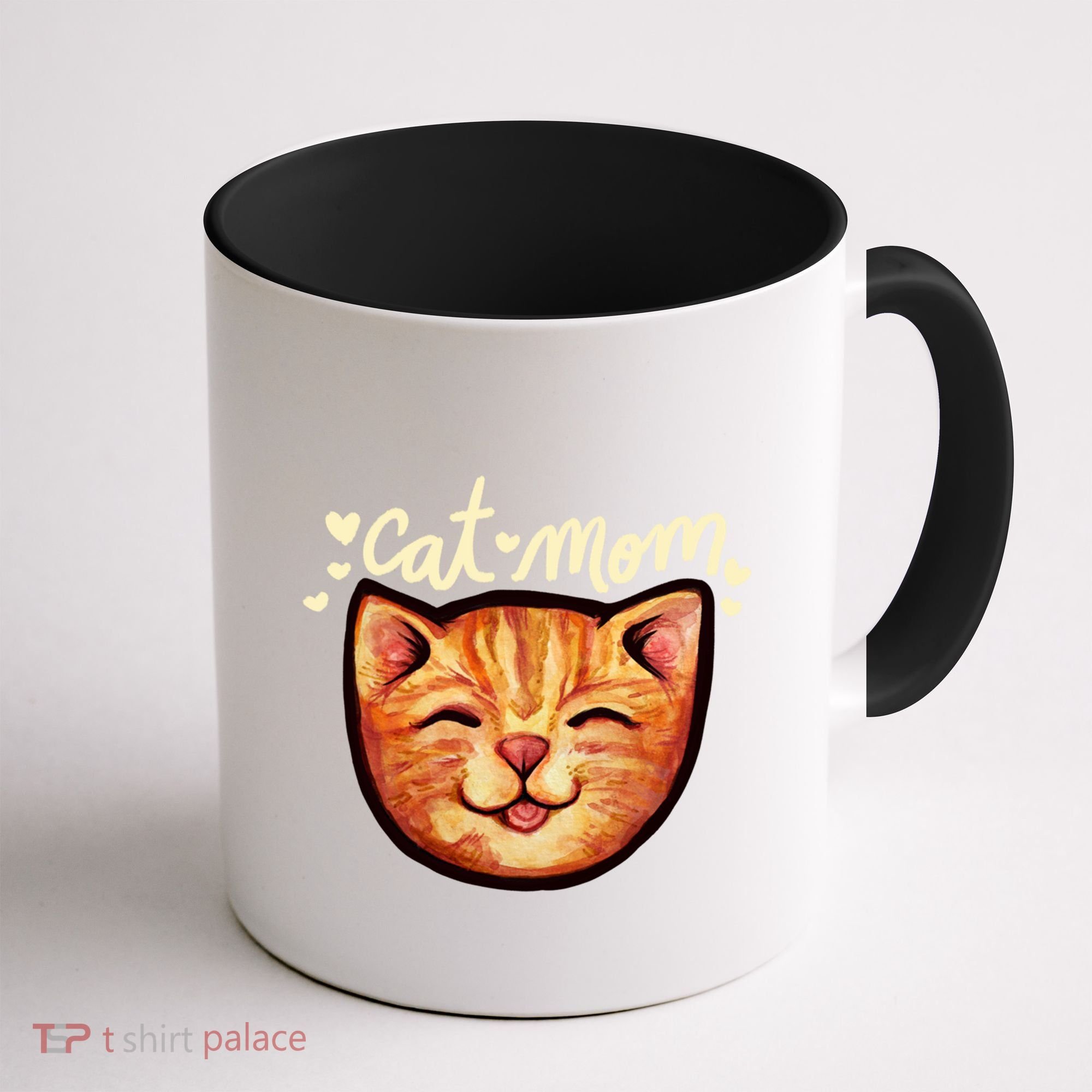 Happy Orange Tabby Cat Mom Gift Coffee Mug