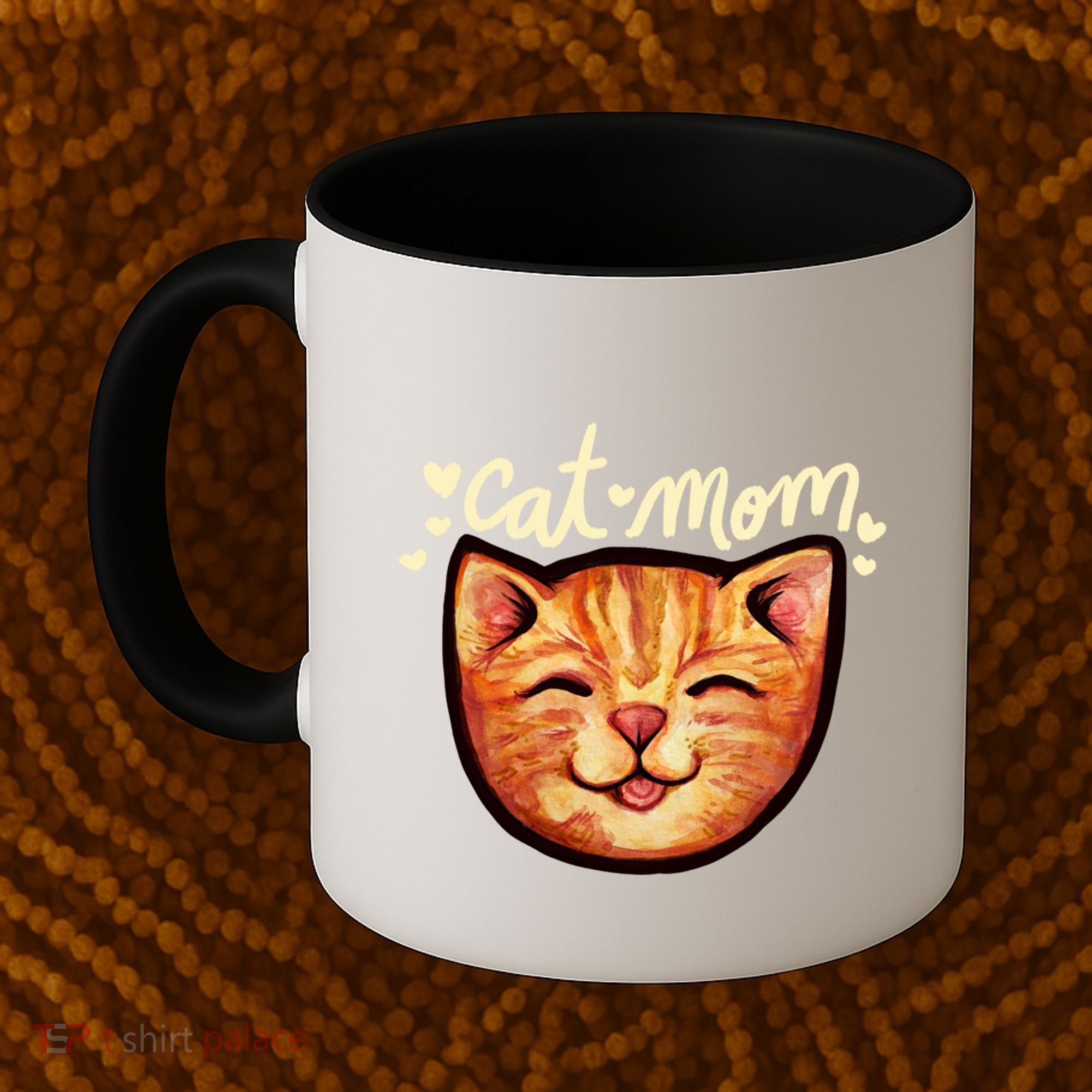 Happy Orange Tabby Cat Mom Gift Coffee Mug