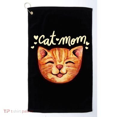 Happy Orange Tabby Cat Mom Gift Golf Towel
