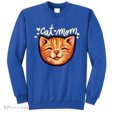 Happy Orange Tabby Cat Mom Gift Sweatshirt