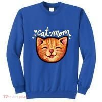 Happy Orange Tabby Cat Mom Gift Sweatshirt thumb 0