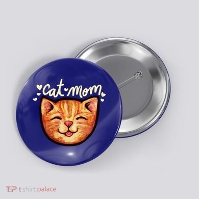 Happy Orange Tabby Cat Mom Gift Button