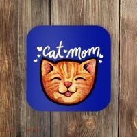 Happy Orange Tabby Cat Mom Gift Coaster thumb 0