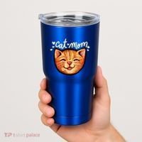 Happy Orange Tabby Cat Mom Gift Tumbler thumb 2