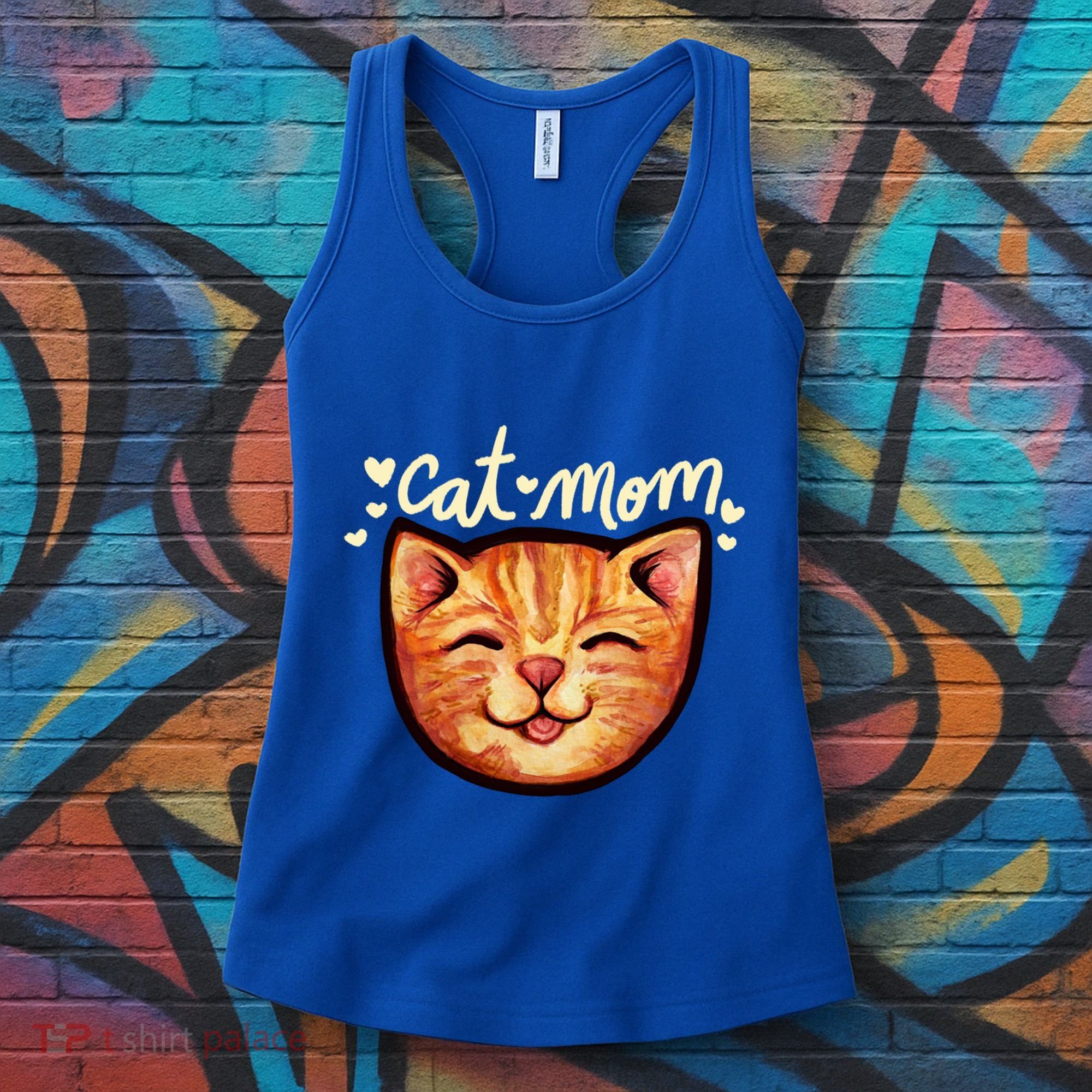 Happy Orange Tabby Cat Mom Gift Women's Tank Top