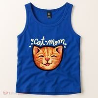 Happy Orange Tabby Cat Mom Gift Tank Top thumb 2