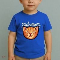 Happy Orange Tabby Cat Mom Gift Toddler T-Shirt thumb 2
