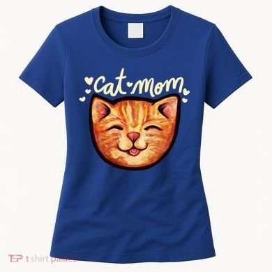 Happy Orange Tabby Cat Mom Gift Women's T-Shirt