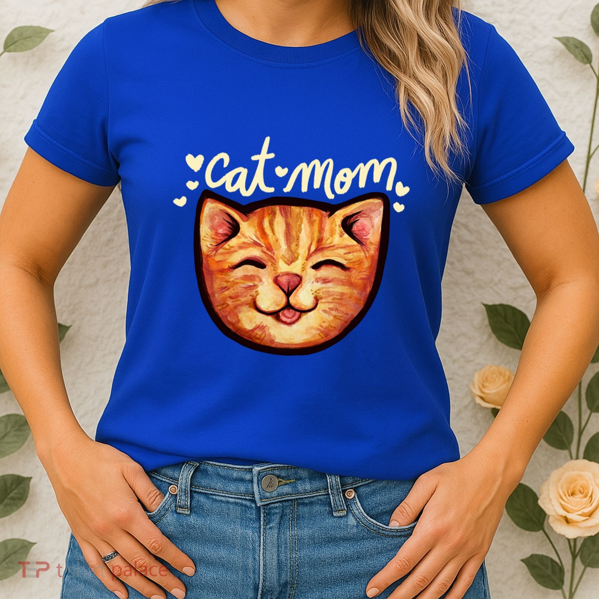 Happy Orange Tabby Cat Mom Gift Women's T-Shirt