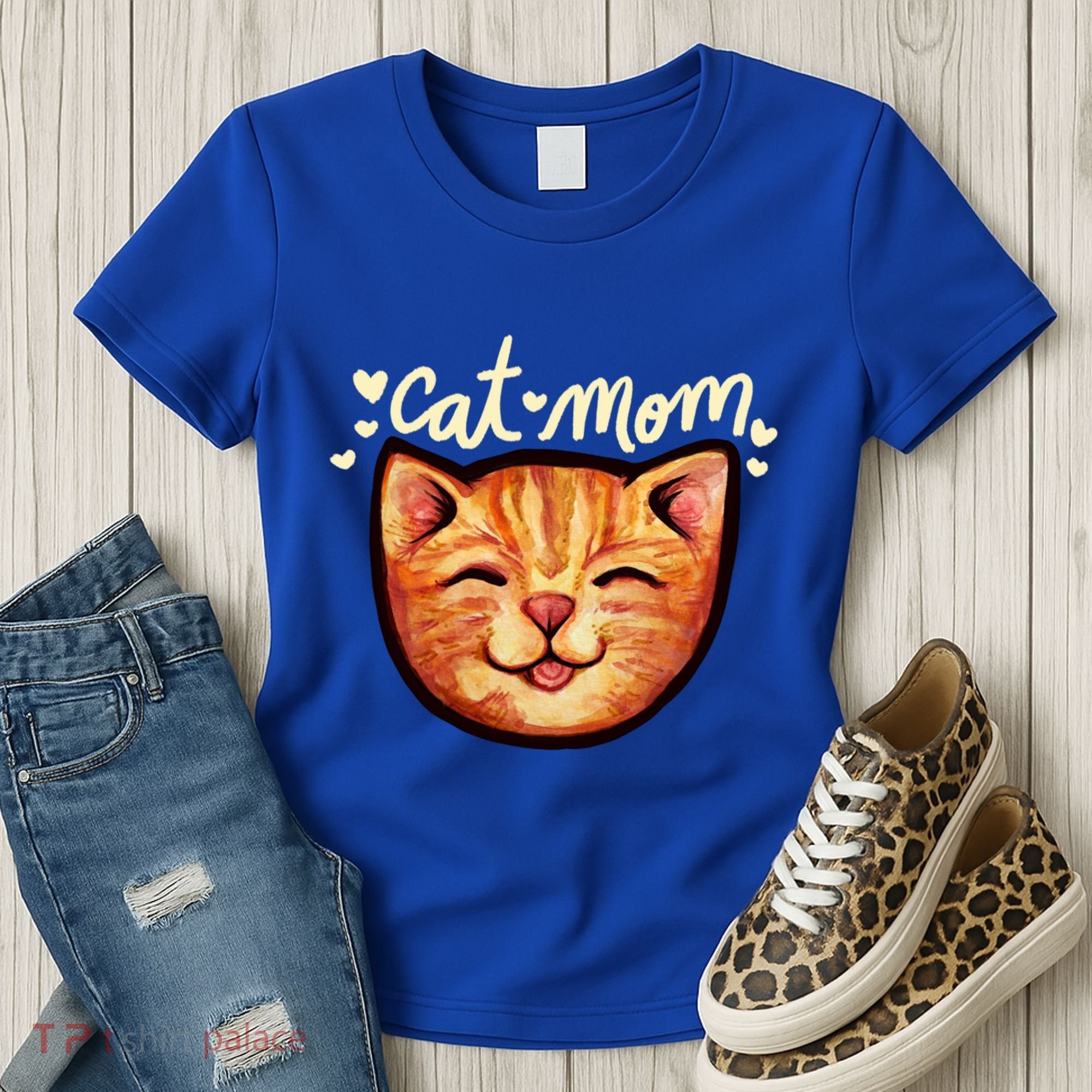 Happy Orange Tabby Cat Mom Gift Women's T-Shirt