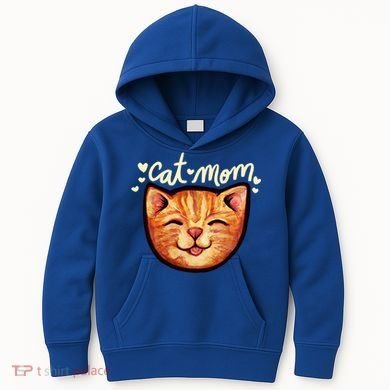 Happy Orange Tabby Cat Mom Gift Kids Hoodie