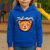 Happy Orange Tabby Cat Mom Gift Kids Hoodie thumb 3