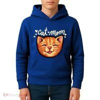 Happy Orange Tabby Cat Mom Gift Kids Hoodie thumb 4