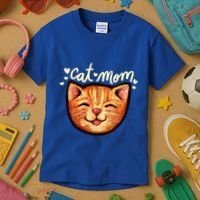 Happy Orange Tabby Cat Mom Gift Kids T-Shirt thumb 3