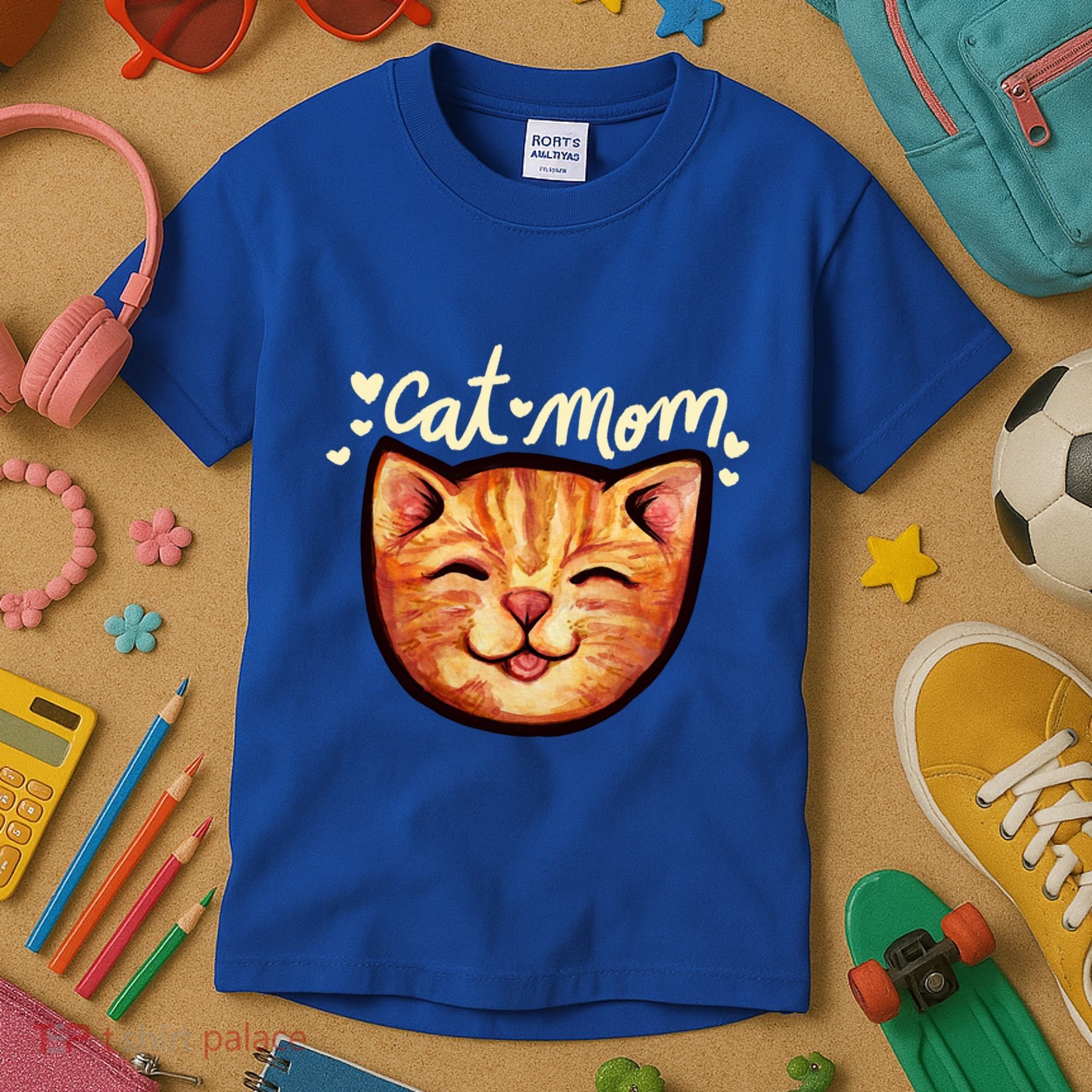 Happy Orange Tabby Cat Mom Gift Kids T-Shirt