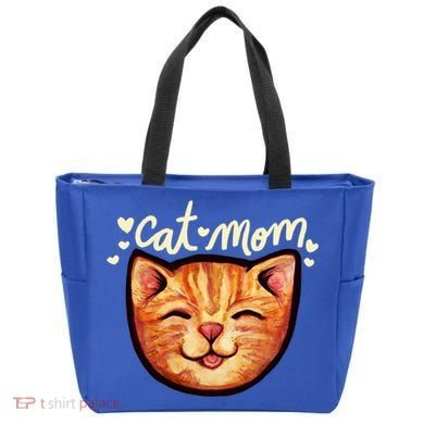 Happy Orange Tabby Cat Mom Gift Tote Bag