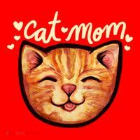 Happy Orange Tabby Cat Mom Gift Santa Hat thumb 1