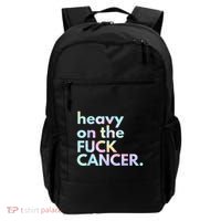 Heavy On The Fuck Cancer Tie Dye Distressed Awareness Backpack thumb 0