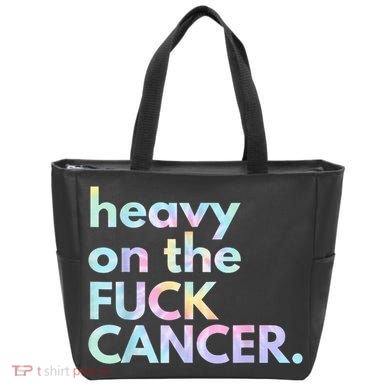 Heavy On The Fuck Cancer Tie Dye Distressed Awareness Tote Bag