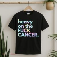 Heavy On The Fuck Cancer Tie Dye Distressed Awareness T-Shirt thumb 2