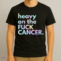 Heavy On The Fuck Cancer Tie Dye Distressed Awareness T-Shirt thumb 3